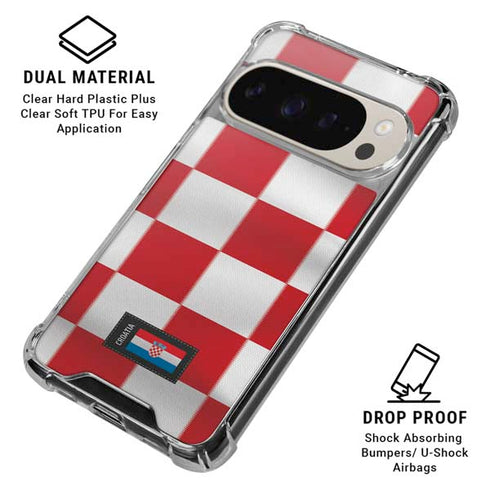Croatia Soccer Flag Pixel 9/9 Pro Clear Case